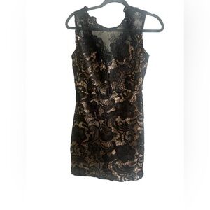 Black & Nude Lace Dress